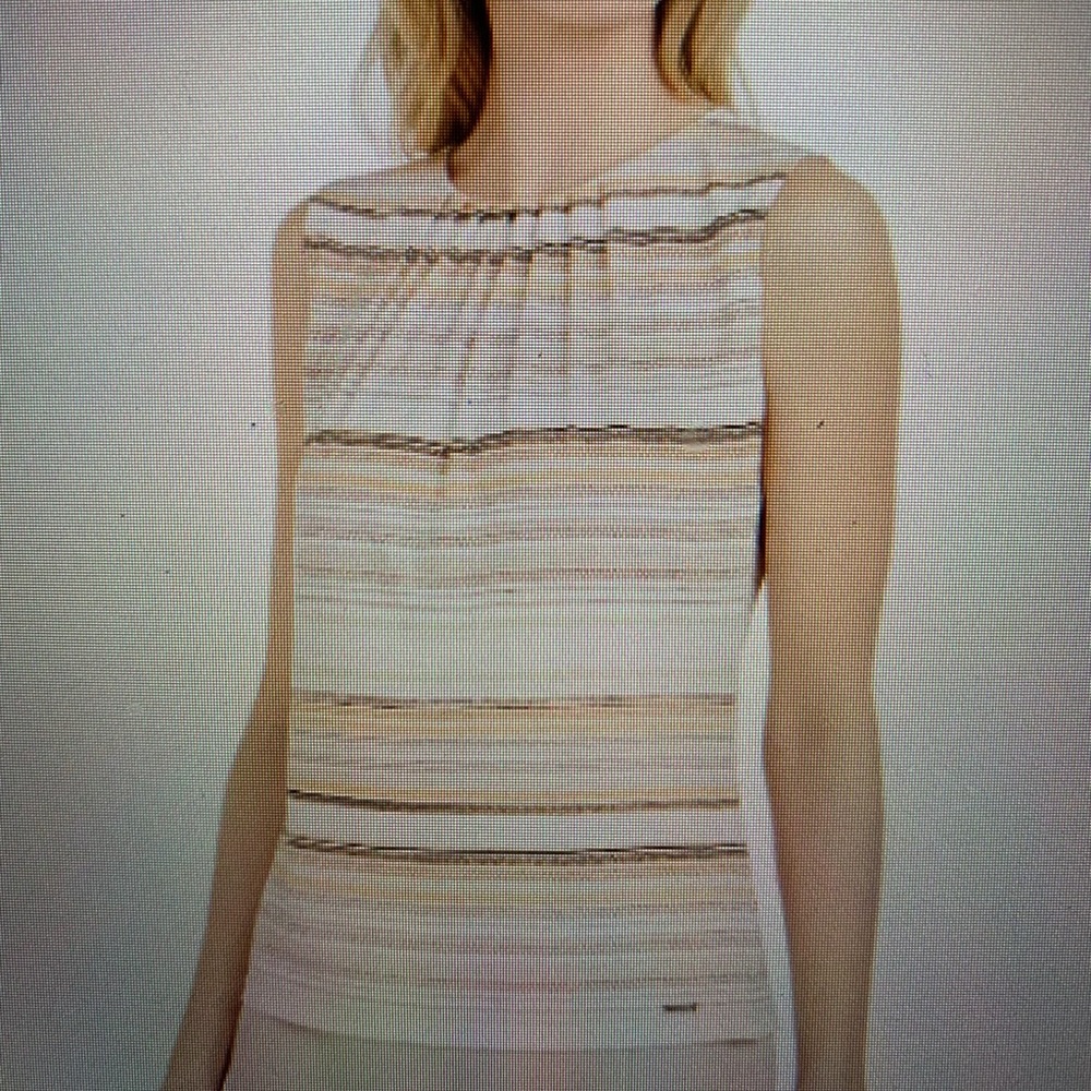 Calvin Klein Striped Pleated Top Size L